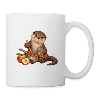 Otter kocht Apfelmarmelade - Tasse - Weiß - Rechts