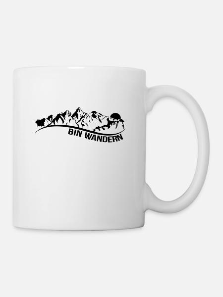 bin wandern - Tasse - Weiß