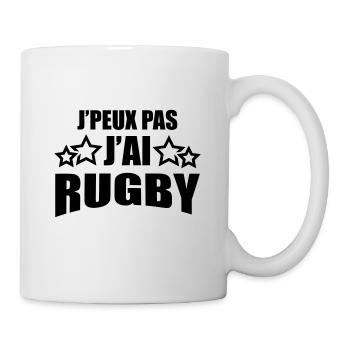 j'peux pas j'ai rugby - Mug blanc - blanc - Droite