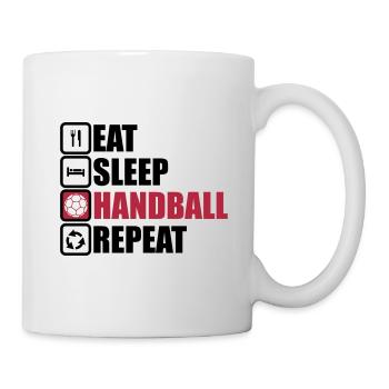 eat sleep handball repeat - Mug blanc - blanc - Droite