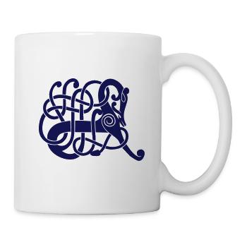 Wikinger T Shirt Design Pferdchen - Tasse - Weiß - Rechts