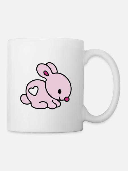 lapin coeur - Mug blanc - blanc