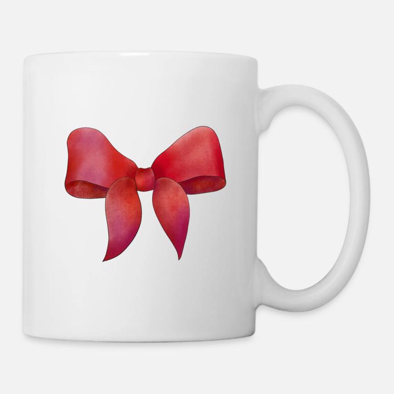 Schleife Rot Karneval - Tasse - Weiß