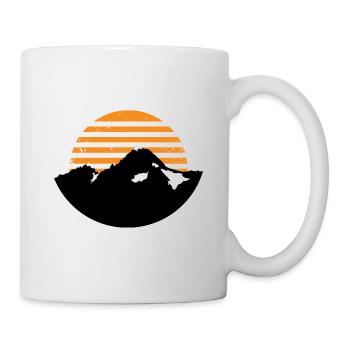 Mountains Sun Retro Gift idea for climbers - Mug - white - Right
