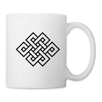 Tibetan endless knot, eternal, infinity, celtic - Mug - white - Right