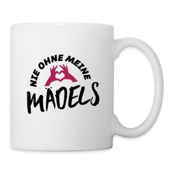 Never without my girls' heart hand - Mug - white - Right