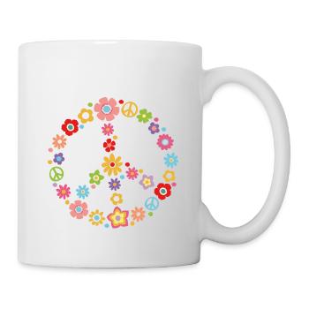 Peace World Peace Flower Power Gift 70s Love - Mug - white - Right