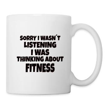 Fitness: penser au fitness - Mug blanc - blanc - Droite