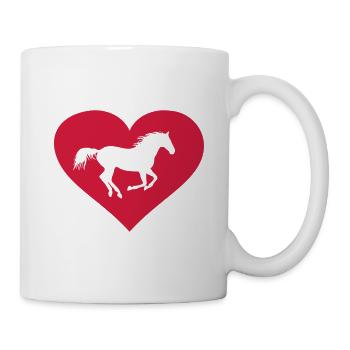 Cheval Coeur Chevaux Ride Equestrian Equestrian Love - Mug blanc - blanc - Droite