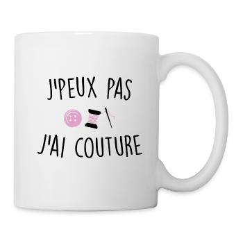 J'peux pas j'ai couture - Mug blanc - blanc - Droite