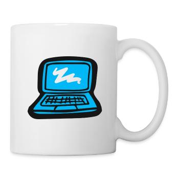 Laptop Zeichnung Computer - Tasse - Weiß - Rechts