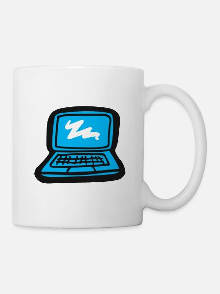 Laptop drawing computer - Mug - white