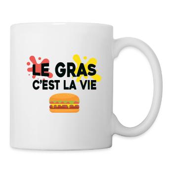 Le gras c'est la vie - Mug blanc - blanc - Droite