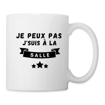 je peux pas j'suis a la salle - Mug blanc - blanc - Droite