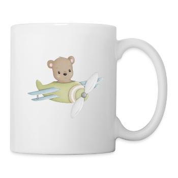 Ours dans l’avion - Mug blanc - blanc - Droite