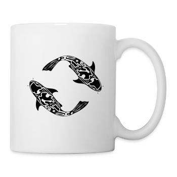 Deux poissons de carpe Koi Vector - Mug blanc - blanc - Droite