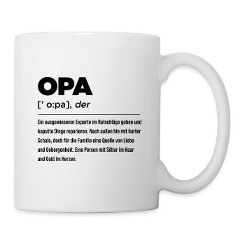 Großvater Opa Definition Ein Ausgewiesener Experte - Tasse - Weiß - Rechts
