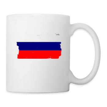 Russia Flag Vintage Russian Flag Used Look - Mug - white - Right