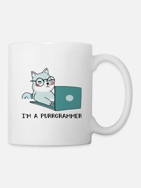 I'm A Purrgrammer Coder Software Developer Compute - Tasse - Weiß