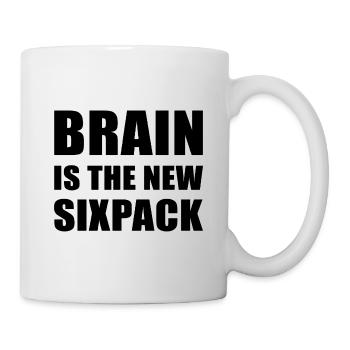 Brain Is The New Sixpack - Tasse - Weiß - Rechts