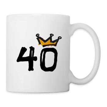 40. Geburtstag Krone - Tasse - Weiß - Rechts