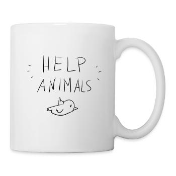 le bien-être des oiseaux et des animaux aide les animaux - Mug blanc - blanc - Droite
