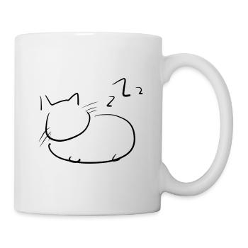 schlafen katze tier symbol gute nacht - Tasse - Weiß - Rechts