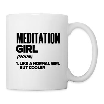 Meditation Girl Noun Meditate Meditation Relaxatio - Tasse - Weiß - Rechts