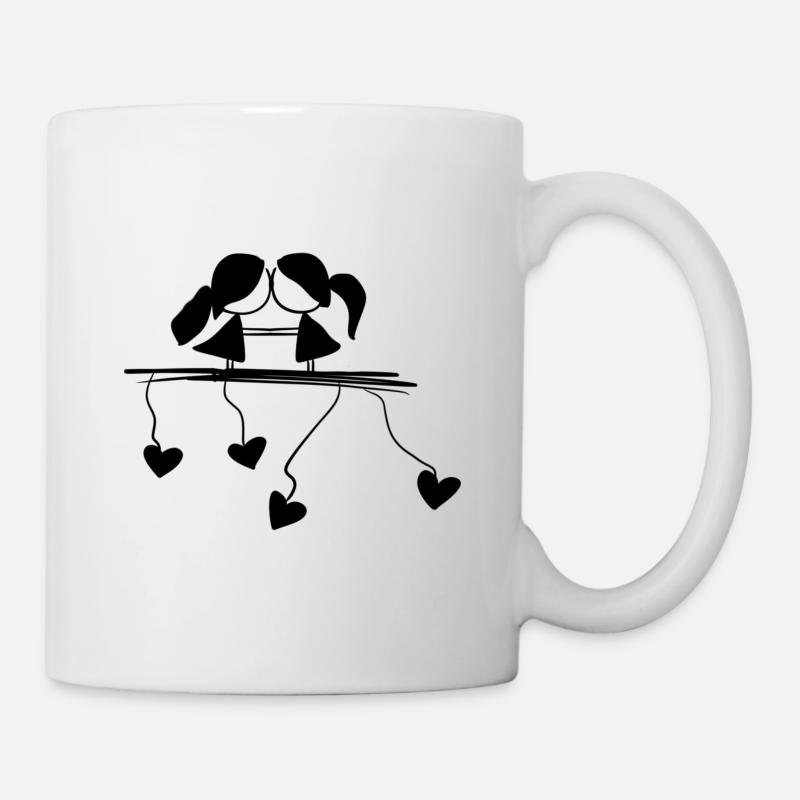 lesbisches Pärchen liebe symbol - Tasse - Weiß