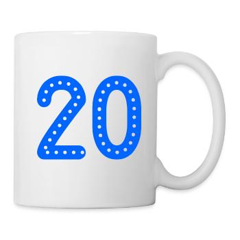 20 JAHRE. 20-jähriges JUBILÄUM. JUBILÄUM 20 JAHRE. 20 - Tasse - Weiß - Rechts