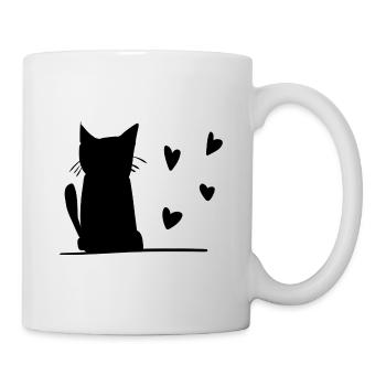 Symbole du cœur de chat - Mug blanc - blanc - Droite