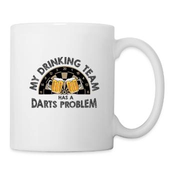Dart & Bier Lustiger Darts Spruch - Tasse - Weiß - Rechts