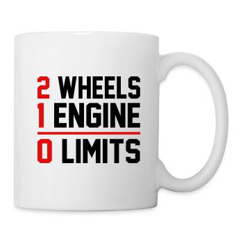 2 Wheels 1 Enginee 0 Limits Dirt Biker Motorcycle - Tasse - Weiß - Rechts