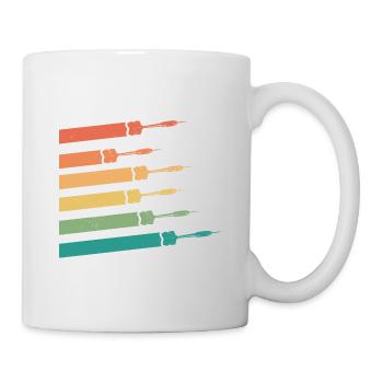 Retro Graphic Dart Player Darts Dartboard Bullseye - Mug - white - Right