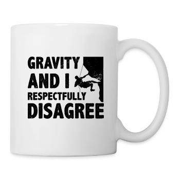 Gravity And I Respectfully Disagree Bouldering Cli - Mug - white - Right