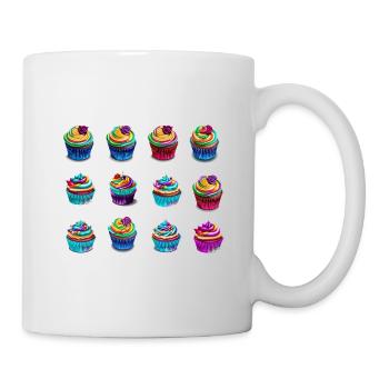 Colorful muffins simply delicious - Mug - white - Right