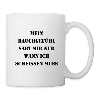 Bauchgefühl (schwarz) - Tasse - Weiß - Rechts