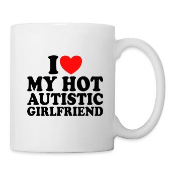 Adore Ma Copine J'aime Ma Petite Amie Autiste - Mug blanc - blanc - Droite