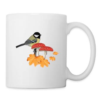 Great Autumn Bird Birdwatcher Halloween - Mug - white - Right