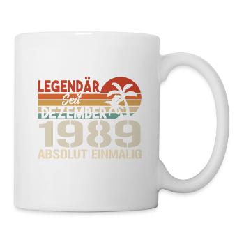 Legendär Seit Dezember 1989 Absolut Einmalig 1989 - Tasse - Weiß - Rechts