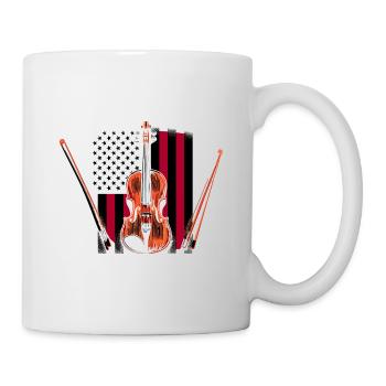 Drapeau américain USA Instrument violoniste Viole de viole - Mug blanc - blanc - Droite