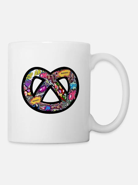 Logo t-shirt Bretzel Pop Art - Mug blanc - blanc