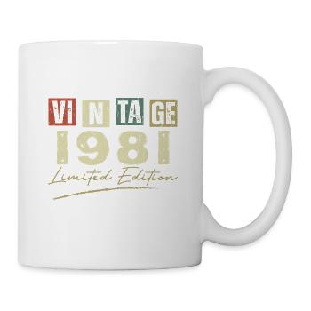 Jahrgang 1981 Original 1981 Jubiläumsgeschenk - Tasse - Weiß - Rechts