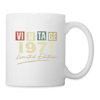 Jahrgang 1971 Original 1971 Jubiläumsgeschenk - Tasse - Weiß - Rechts