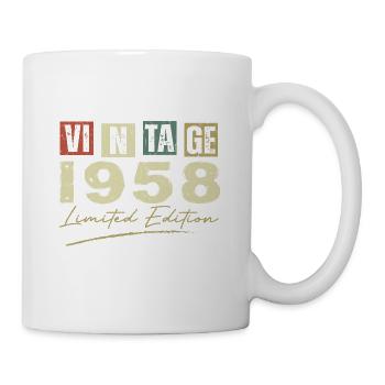 Jahrgang 1958 Original 1958 Jubiläumsgeschenk - Tasse - Weiß - Rechts