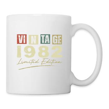 Jahrgang 1982 Original 1982 Jubiläumsgeschenk - Tasse - Weiß - Rechts