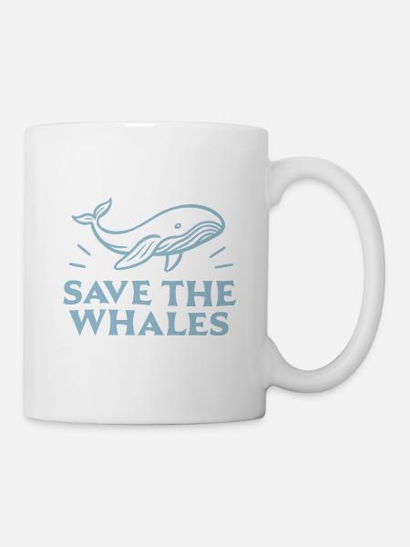 Wale als Meerestiere retten - Tasse - Weiß