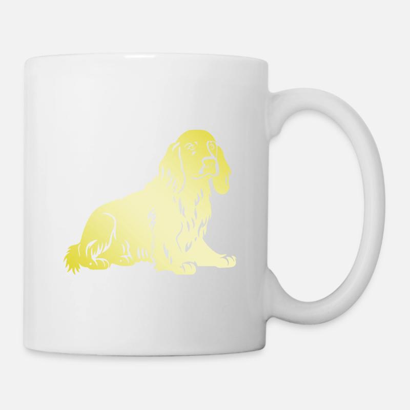 Cocker Spaniel Hund Silhouette - Tasse - Weiß
