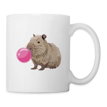 Niedliches Capybara mit Kaugummi für einen - Tasse - Weiß - Rechts