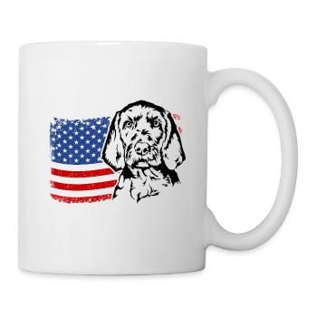 Drahthaar Vizsla US Amerika Fahne Hunde Wilsigns - Tasse - Weiß - Rechts